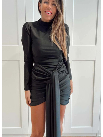Vestido Drapeado Multiposición VAYLORA Negro HEVE Vestido Drapeado Multiposición VAYLORA Negro HEVE