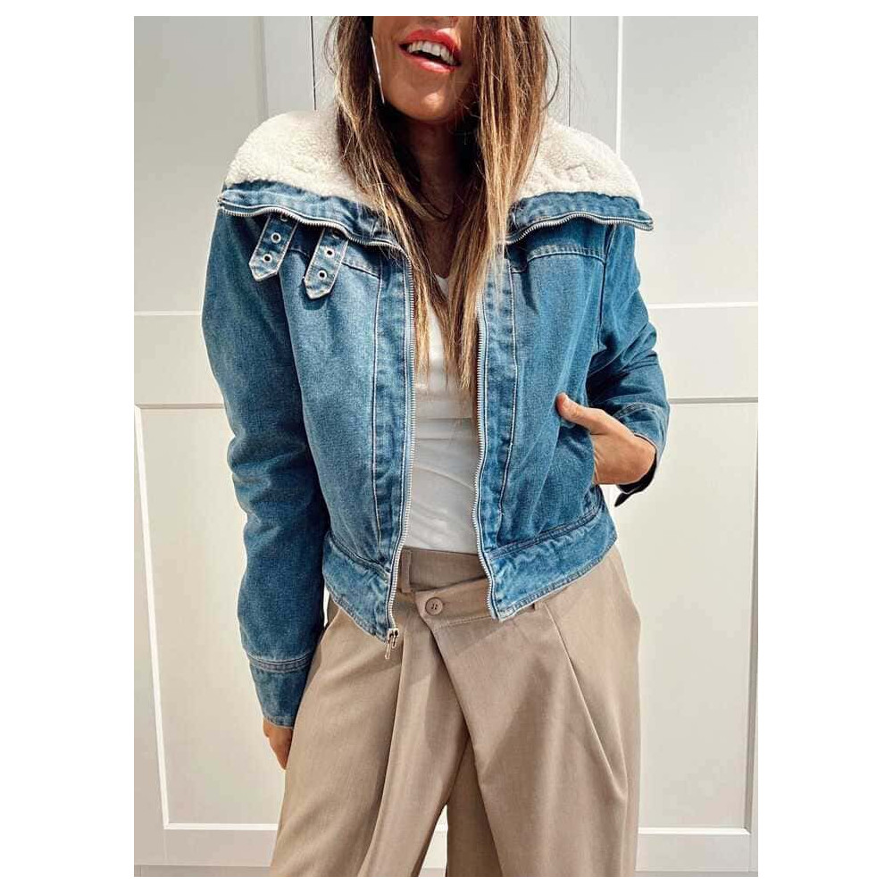 Cazadora Vaquera Borreguito VANTRA Blue Jean HEVE Cazadora Vaquera Borreguito VANTRA Blue Jean HEVE