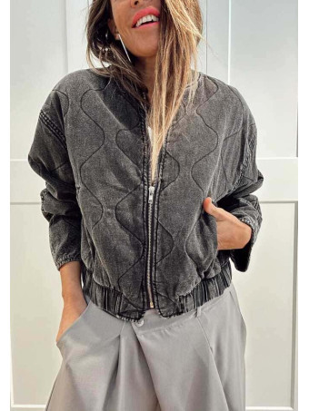 Cazadora Bomber Vaquera Ondas AVENYA Negro HEVE