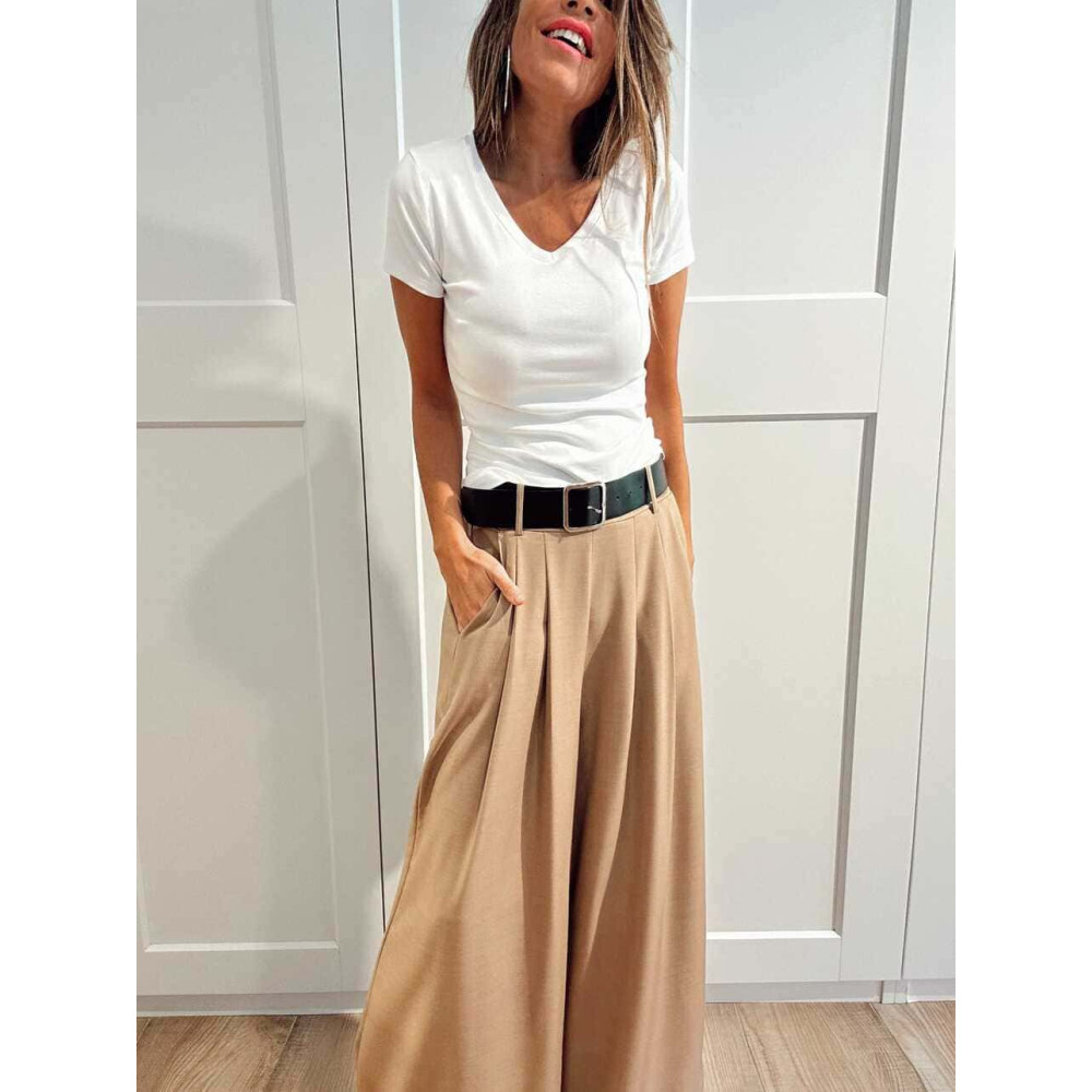 Pantalón Palazzo Cinturón CHARMELLIE Tostado HEVE Pantalón Palazzo Cinturón CHARMELLIE Tostado HEVE