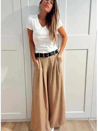 Pantalón Palazzo Cinturón CHARMELLIE Tostado HEVE Pantalón Palazzo Cinturón CHARMELLIE Tostado HEVE