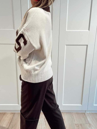 Jersey Varsity Escote Pico TWENTY THREE Beige HEVE