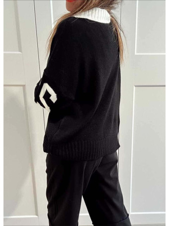 Jersey Varsity Escote Pico TWENTY THREE Negro HEVE Jersey Varsity Escote Pico TWENTY THREE Negro HEVE