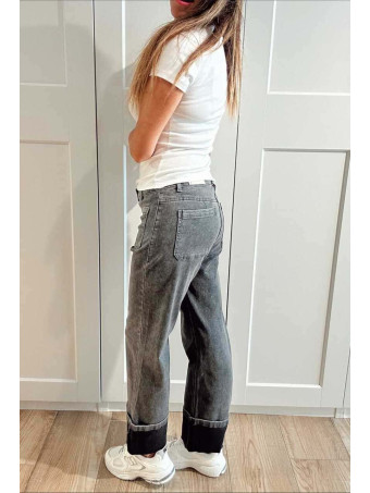 Jeans Cuffed Straight BUNNER Gris HEVE Jeans Cuffed Straight BUNNER Gris HEVE