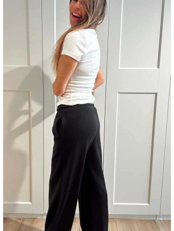 Pantalón Wide Leg Soft Touch LUKA Negro HEVE