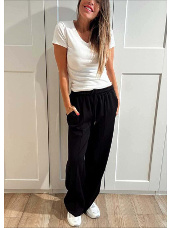 Pantalón Wide Leg Soft Touch LUKA Negro HEVE
