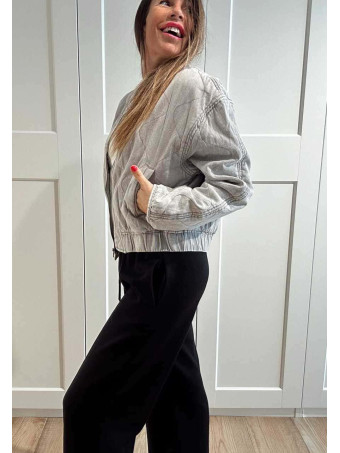 Cazadora Bomber Vaquera Ondas AVENYA Gris HEVE Cazadora Bomber Vaquera Ondas AVENYA Gris HEVE