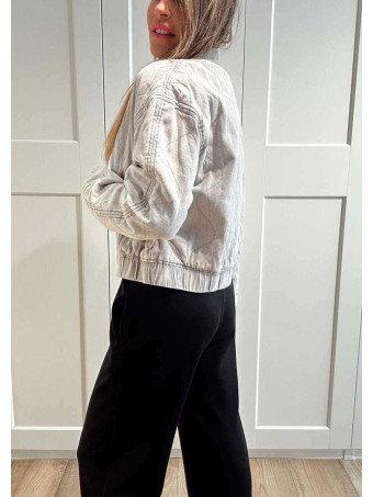 Cazadora Bomber Vaquera Ondas AVENYA Gris HEVE Cazadora Bomber Vaquera Ondas AVENYA Gris HEVE