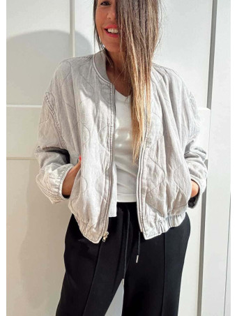 Cazadora Bomber Vaquera Ondas AVENYA Gris HEVE Cazadora Bomber Vaquera Ondas AVENYA Gris HEVE