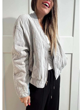 Cazadora Bomber Vaquera Ondas AVENYA Gris HEVE Cazadora Bomber Vaquera Ondas AVENYA Gris HEVE