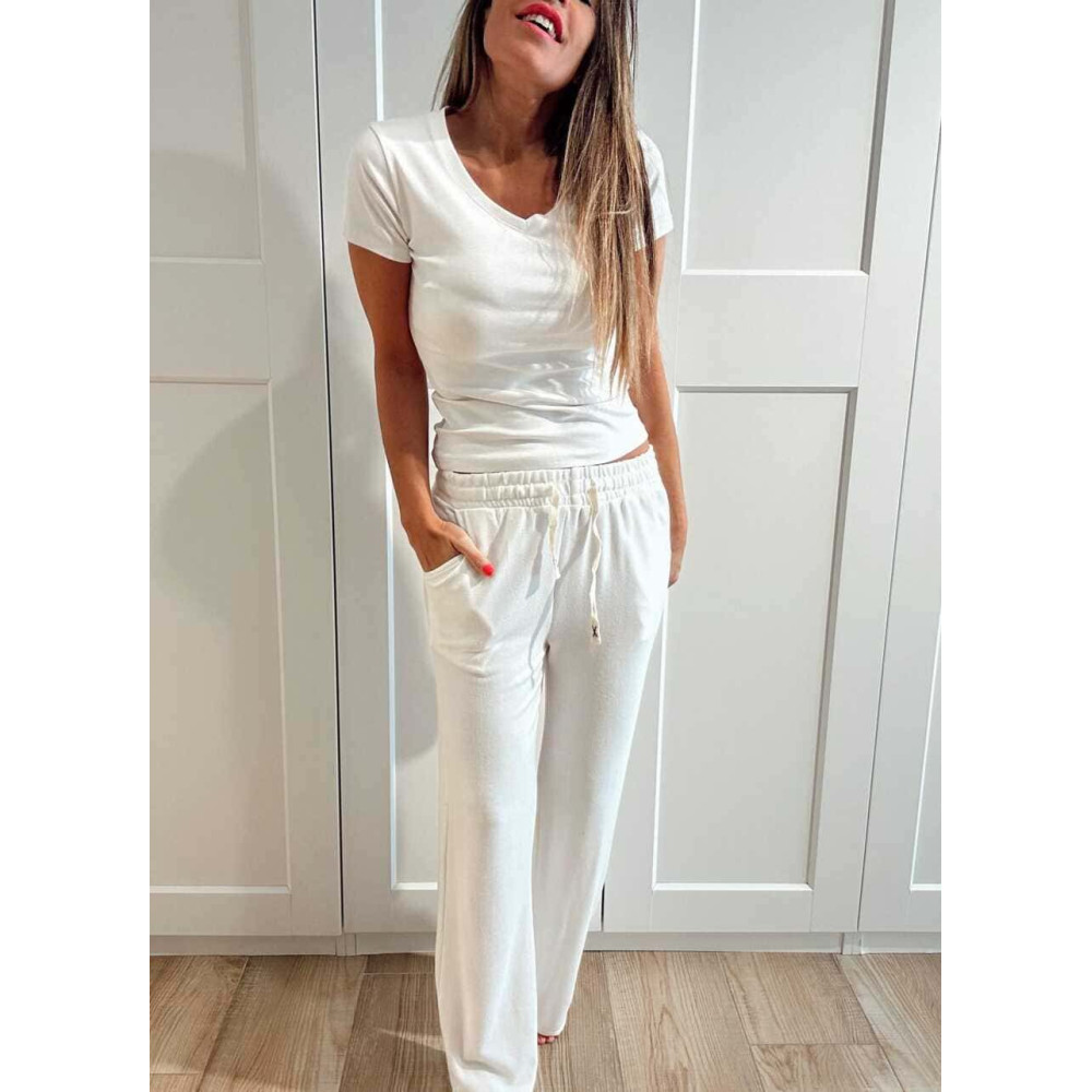 Pantalón Comfy Punto BRAYLEN Blanco HEVE Pantalón Comfy Punto BRAYLEN Blanco HEVE
