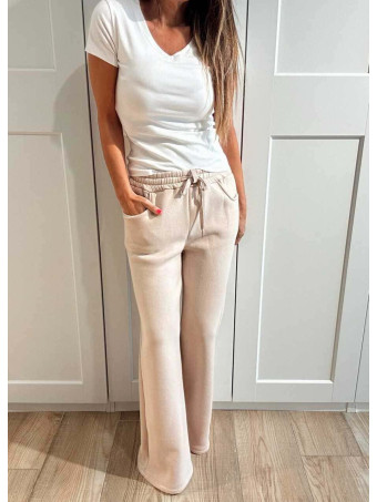 Pantalón Casual Felpa LUNZEA Beige HEVE