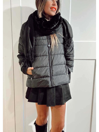 Chaqueta Acolchada con Fular Combinado ZELVO Negro HEVE