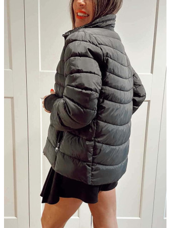 Chaqueta Acolchada con Fular Combinado ZELVO Negro HEVE