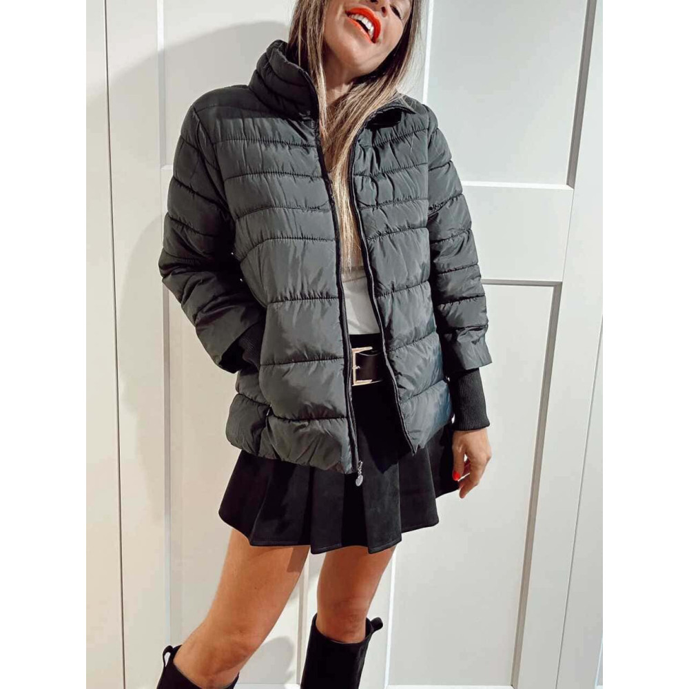 Chaqueta Acolchada con Fular Combinado ZELVO Negro HEVE