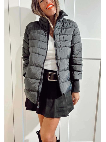 Chaqueta Acolchada con Fular Combinado ZELVO Negro HEVE