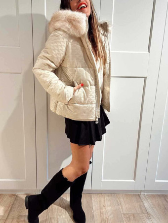 Chaqueta Acolchada Capucha VARCHELLE Beige HEVE