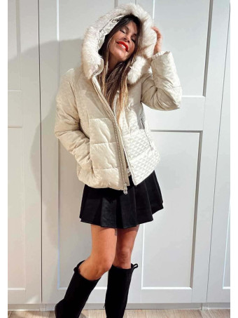 Chaqueta Acolchada Capucha VARCHELLE Beige HEVE