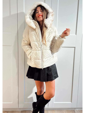 Chaqueta Acolchada Capucha VARCHELLE Beige HEVE