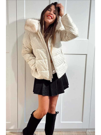Chaqueta Acolchada Capucha VARCHELLE Beige HEVE