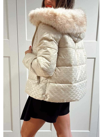 Chaqueta Acolchada Capucha VARCHELLE Beige HEVE