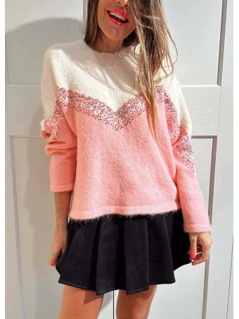 Jersey Chevron Lentejuelas KLYVAR Rosa HEVE