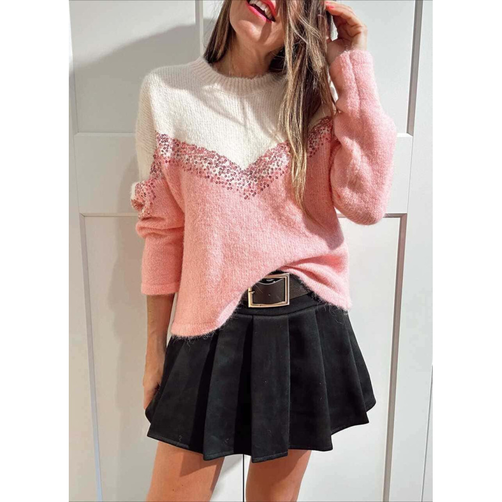 Jersey Chevron Lentejuelas KLYVAR Rosa HEVE