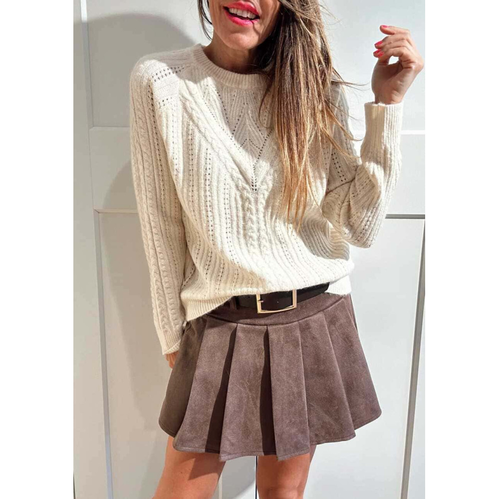 Punto Pointelle Trenzado SYLIANE Beige HEVE