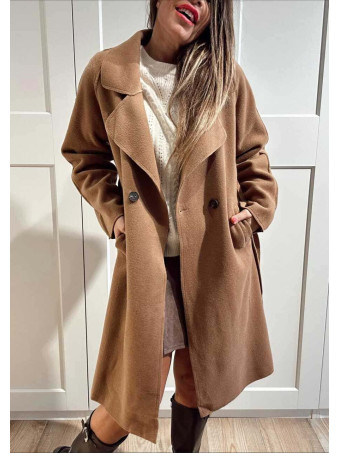 Abrigo Paño Doble Botonadura BASSO Camel HEVE