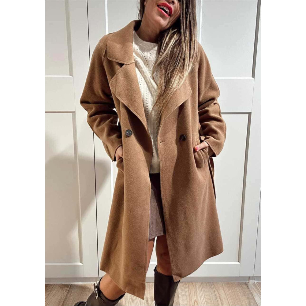 Abrigo Paño Doble Botonadura BASSO Camel HEVE