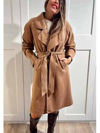 Abrigo Paño Doble Botonadura BASSO Camel HEVE