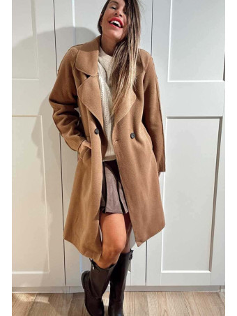 Abrigo Paño Doble Botonadura BASSO Camel HEVE