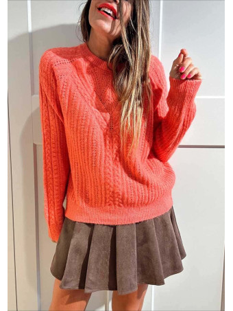 Punto Pointelle Trenzado SYLIANE Coral HEVE