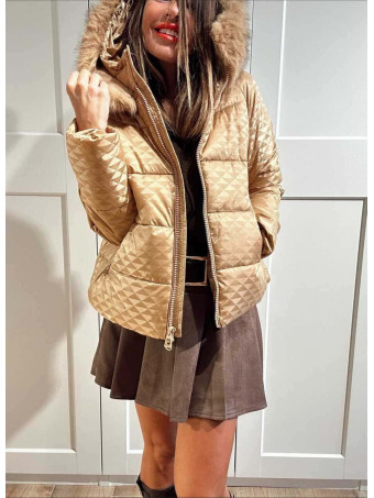 Chaqueta Acolchada Capucha VARCHELLE Camel HEVE