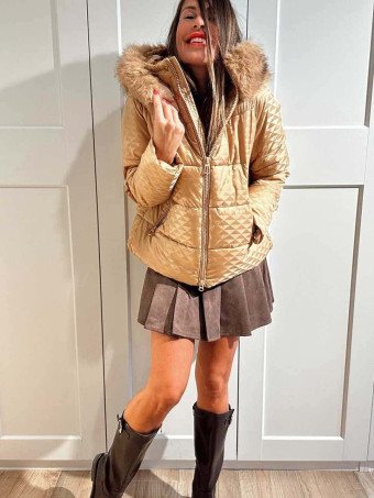 Chaqueta Acolchada Capucha VARCHELLE Camel HEVE