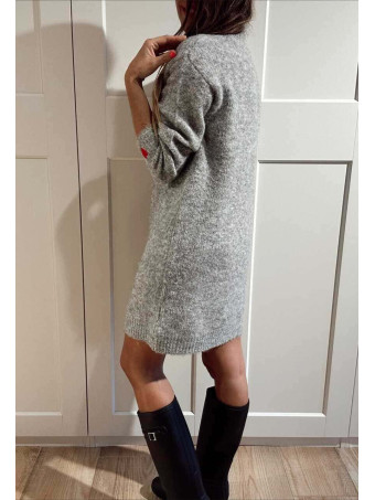 Vestido Punto Corazones LOVRA Gris HEVE