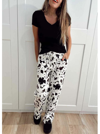 Jeans Straight Animal Print NYLVE HEVE