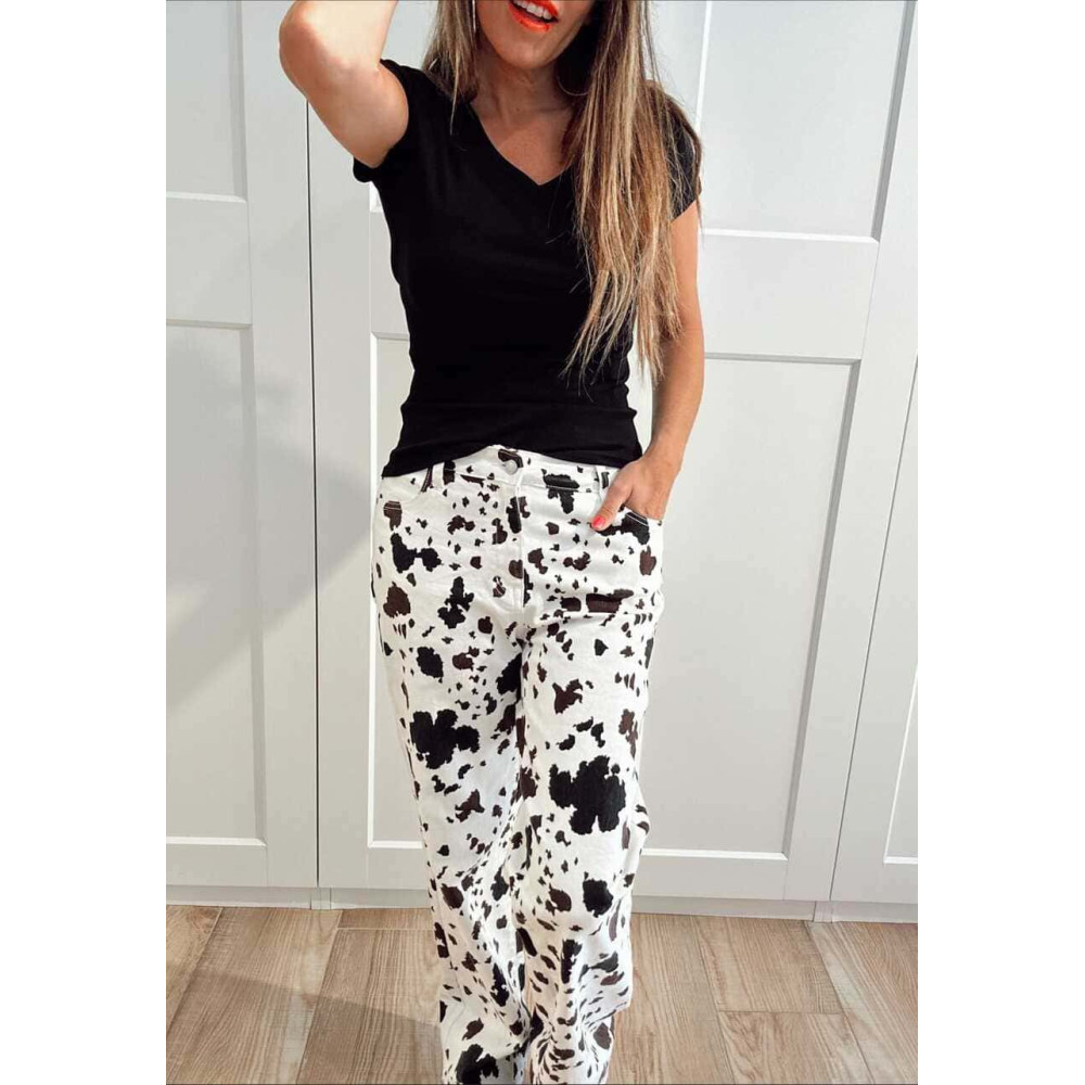 Jeans Straight Animal Print NYLVE HEVE