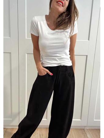 Pantalón Balloon Efecto Ante KORNE Negro HEVE