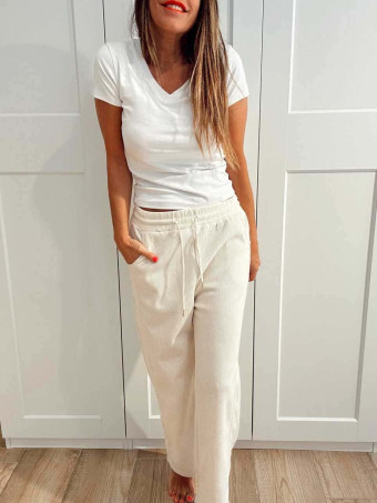 Pantalón Casual Pana NOAR Crudo HEVE