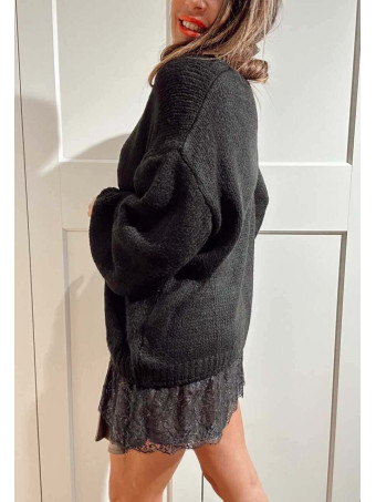 Jersey Oversize Efecto Sobrepuesto GALADRIEL Negro HEVE