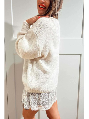 Jersey Oversize Efecto Sobrepuesto GALADRIEL Beige HEVE