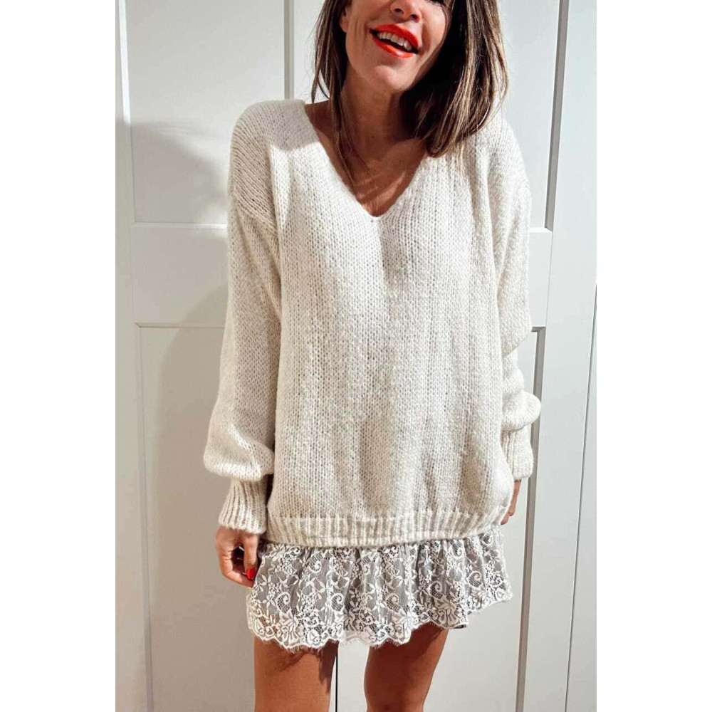 Jersey Oversize Efecto Sobrepuesto GALADRIEL Beige HEVE