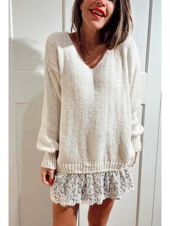 Jersey Oversize Efecto Sobrepuesto GALADRIEL Beige HEVE