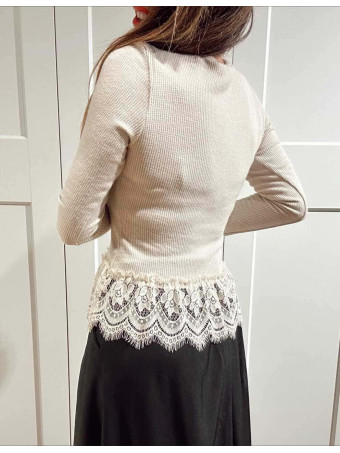 Punto Rib Blonda de Encaje MARVEIL Beige HEVE
