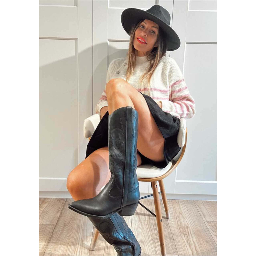 Bota Alta Cowboy CHILDERS Negro HEVE