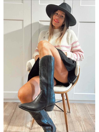 Bota Alta Cowboy CHILDERS Negro HEVE