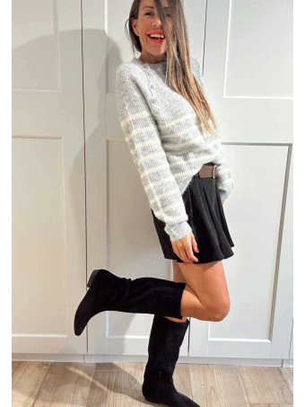 Bota Plana Efecto Ante VIORNE Negro heve