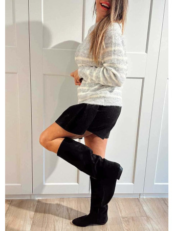 Bota Plana Efecto Ante VIORNE Negro heve