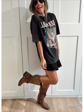 Bota Biker Tachas RODNEY Camel HEVE